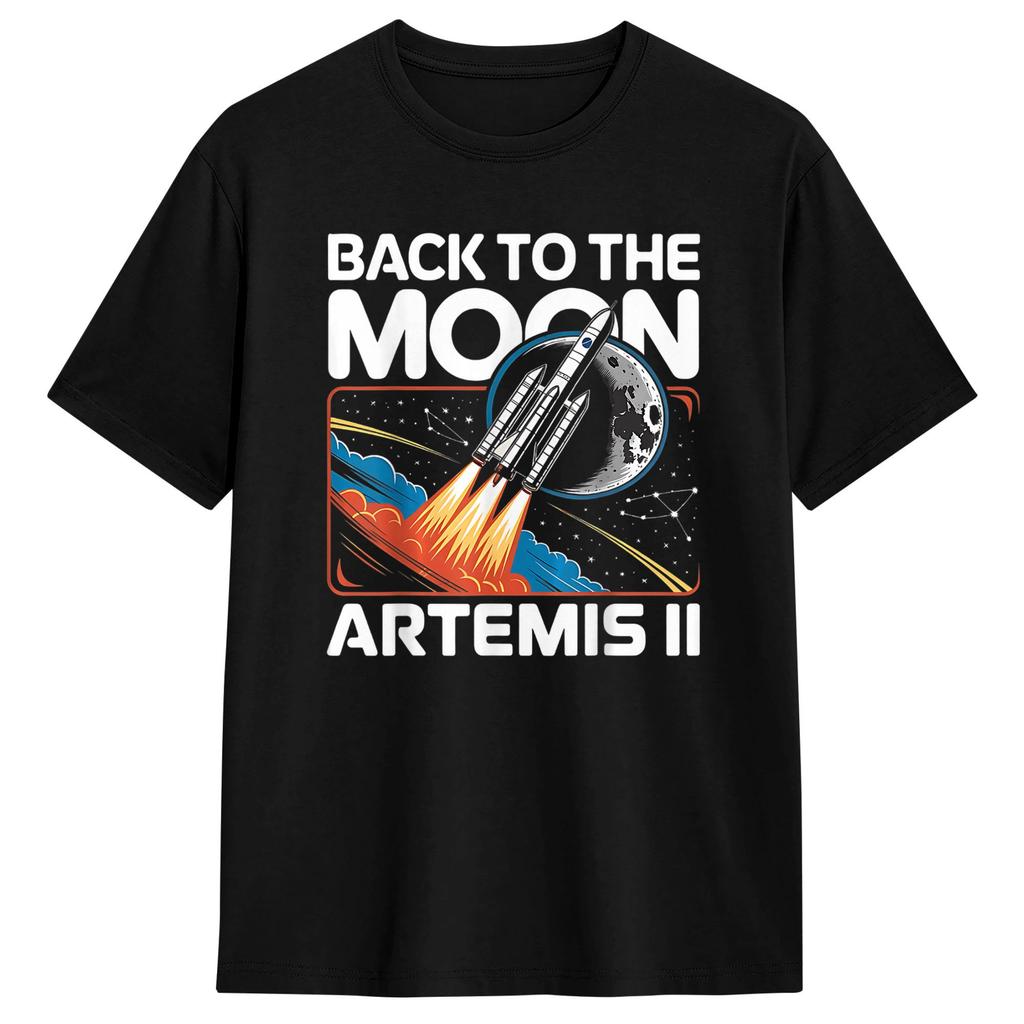 2026 Artemis 2 На Луну Футболка Унисекс и Женская Летняя Хлопковая Одежда Модная С Круглым Вырезом С Коротким Рукавом Уличная Мода