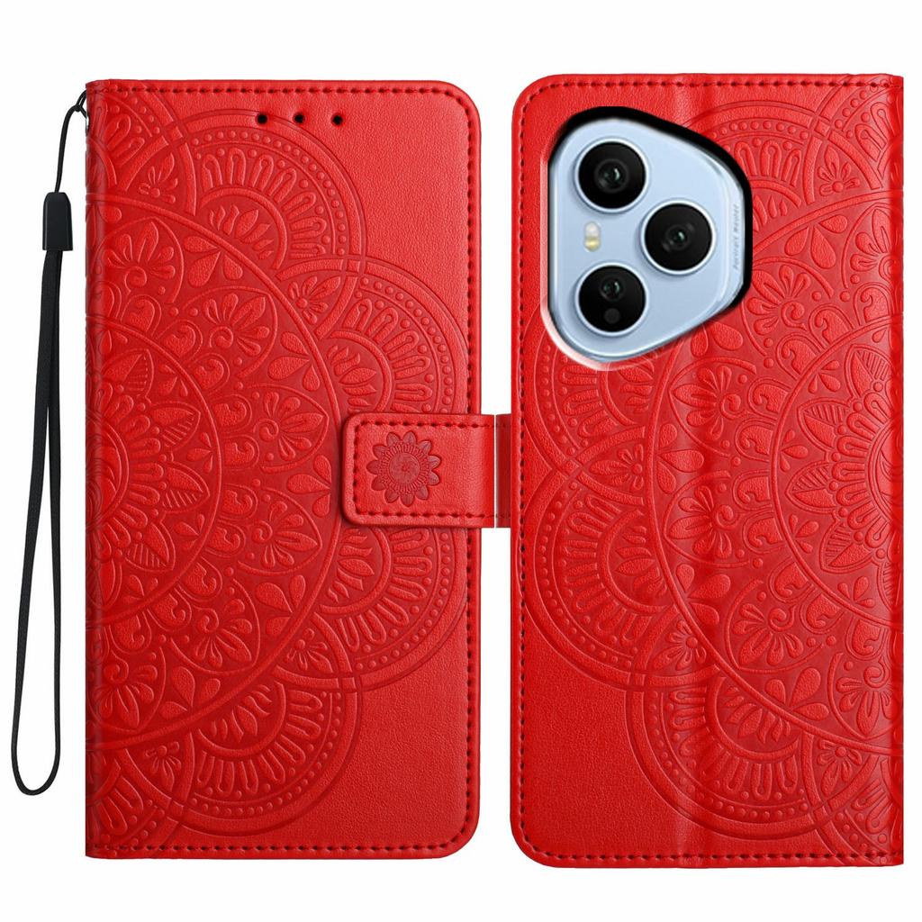 Для Honor 400 Pro 5G (Глобальный) Кожаный чехол с отделениями для карт, узор мандалы, чехол-подставка для телефона