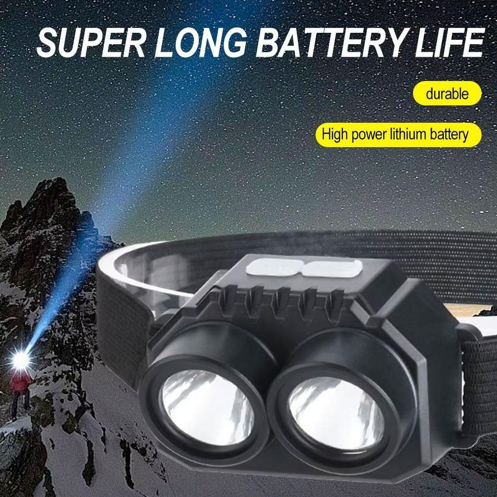 Head-mounted USB Rechargeable Head Light Waterproof Night Fishing Headlight Night Riding