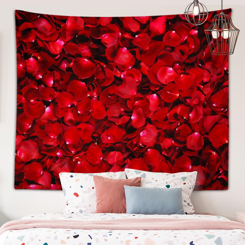 Вишневый цвет, цветок розы, настенный художественный гобелен, фон, Настенный декор, настенный декор для спальни, эстетический домашний декор