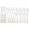 16Pcs Vintage Carved Gold Cutlery Set Western Stainless Steel Dinnerware 4 Colors Flatware Spoon Knife Fork Tableware Kitchen Silverware