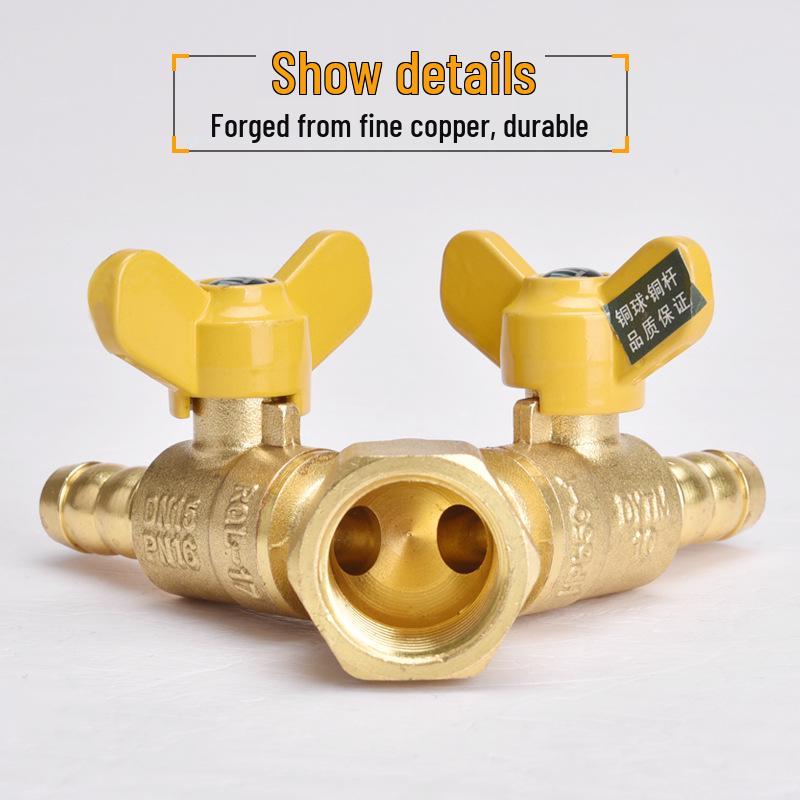 Shieldyun Gas Three-Way Valve with Switch for Natural Gas Meter Pipeline - Ball Valve Connector