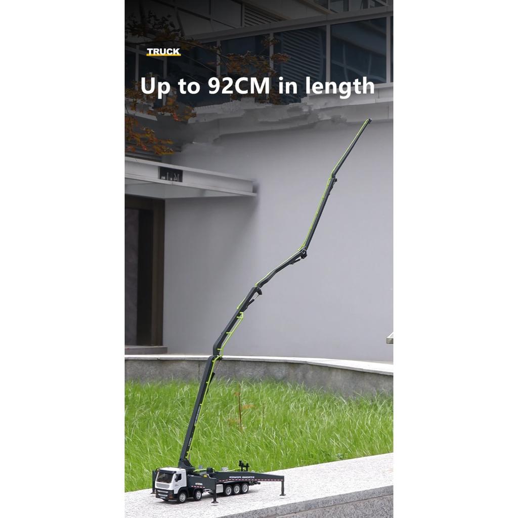 1/50 Литая под давлением модель автобетононасоса Металлическая модель автобетононасоса для транспортировки цемента Инженерная машина Модель Детская игрушка Подарок