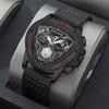 Men's Casual Watch Triangle Men's Watch Multi-dial Watch Calendar Watch Belt Men's Watch Quartz Watch