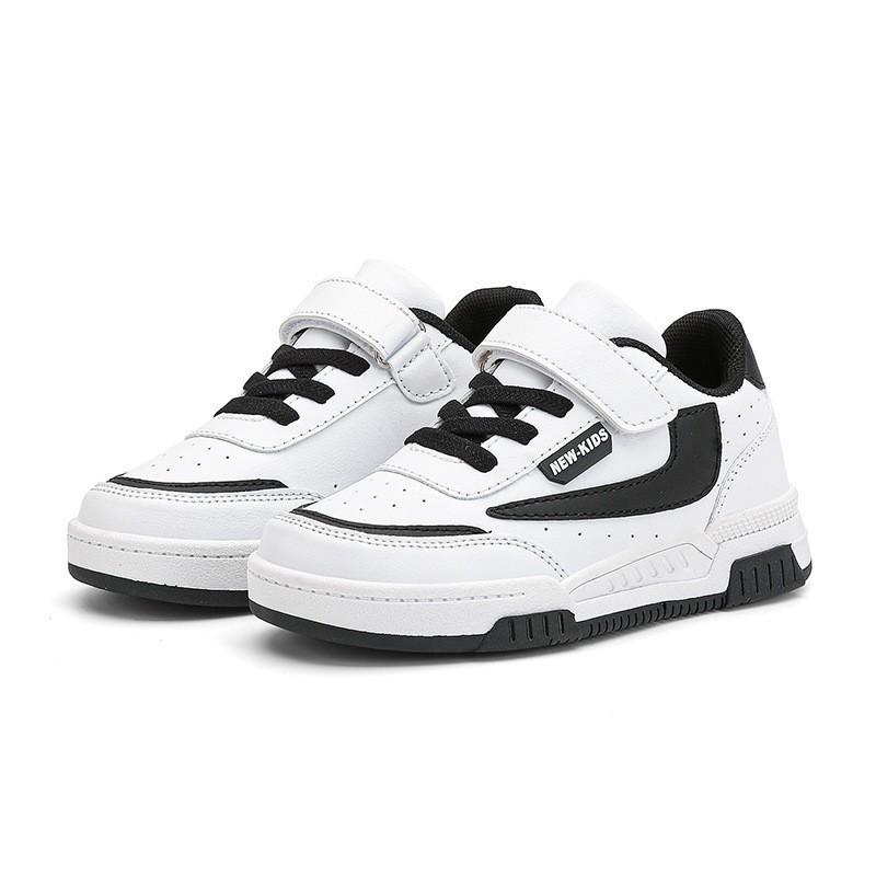 Children's Shoes Fashionable Large Medium Leather Trendy Students Men's Casual Breathable Small White Sneakers