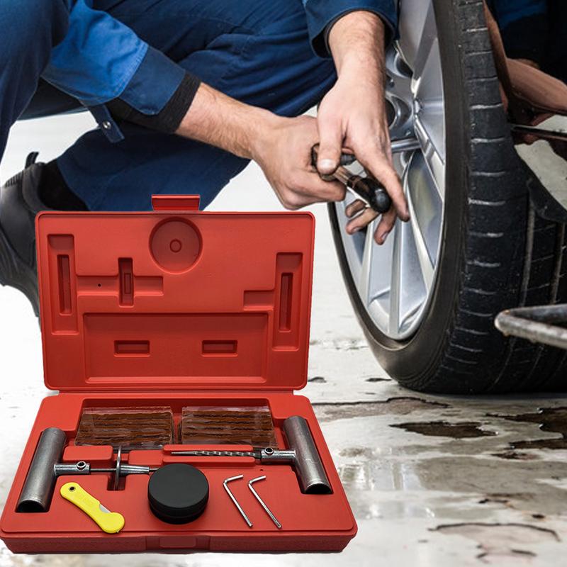 Набор для ремонта автомобильных шин Набор для ремонта проколов шин 37 предметов Портативный съемник для шестерен Аксессуары для снятия для автомобиля грузовика велосипеда газонокосилки