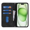 For iPhone 15 Plus/14 Plus Stand Case Magnetic Closure Skin Touch Leather Flip Phone Cover with Wallet