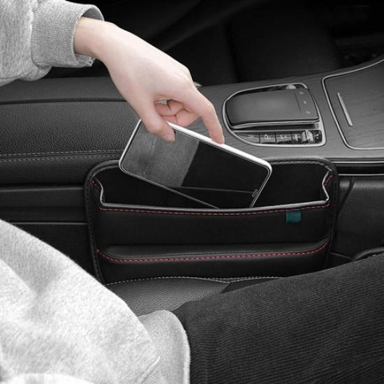 Car Accessories Console Side Seat Gap Storage Box Organizer Bag Black Universal
