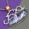 Seraphinite Gemstone Mother's Day Handmade Silver Jewelry Pendant  1.5"
