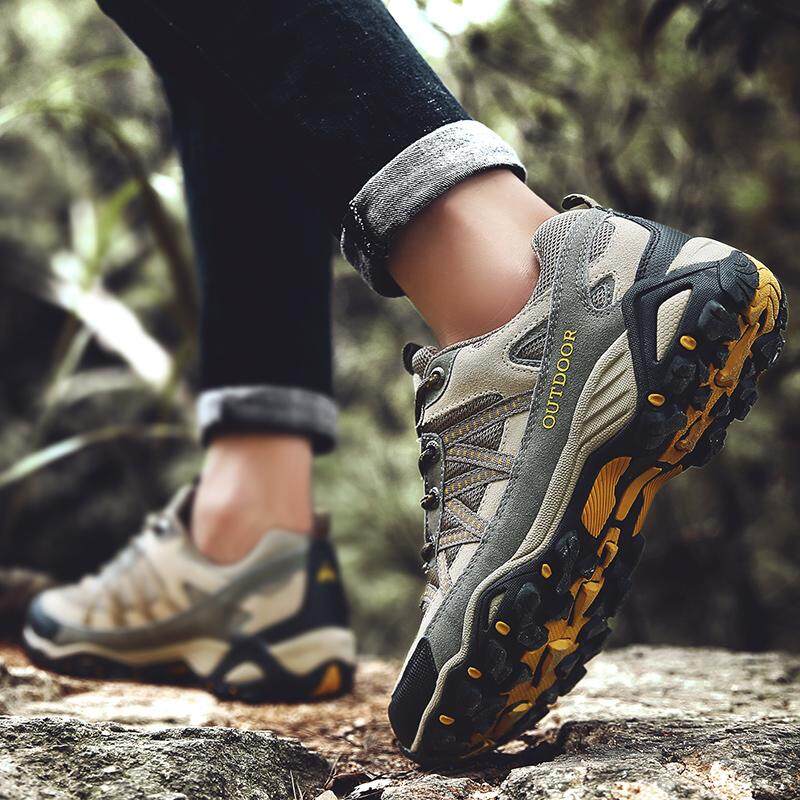 Водонепроницаемая походная обувь для мужчин, дышащие нескользящие кожаные уличные ботинки, весна-лето, осень-зима, треккинговые кроссовки, мужские