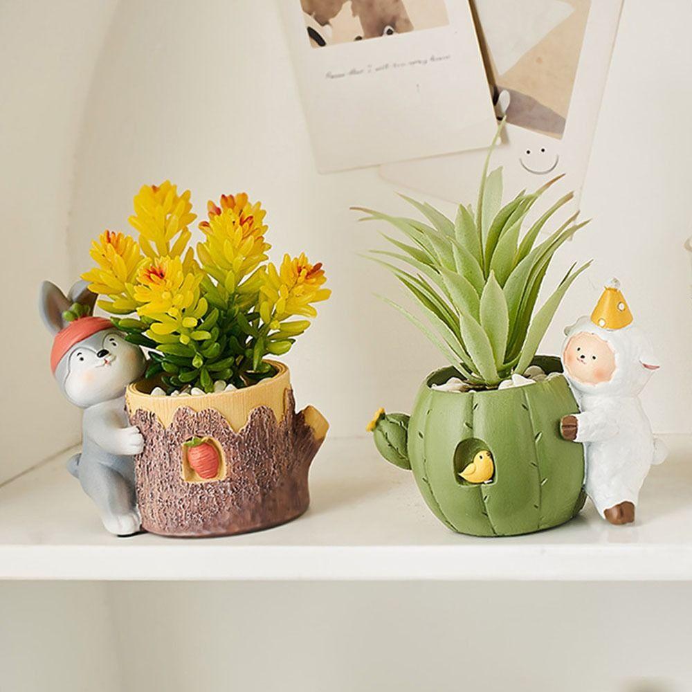 Gardening Room Decor Cartoon Animal Ornaments Makeup Brush Holder School Office Supplies
