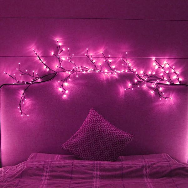 Рождественские 18 меняющих цвет волшебных светодиодных гирлянд-ив с пультом, разноцветные украшения-гирлянды на Хэллоуин, декор для комнаты, 18 веток, 144 светодиода