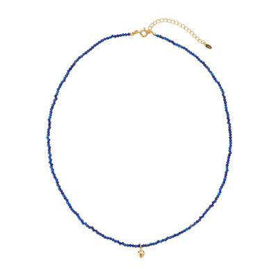 FINDELISE Серебряная 925 пробы Мини-сердце Лазурит Ожерелье