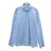 Made In Italy Check Pattern Long Sleeve Cotton Shirt XL Blue Men's Used