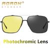 aoron Classic Night Vision Photochromic Polarized Sunglasses Metal Frame Glasses for Men Women