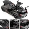 1:32-масштабная модель автомобиля Benz SLS AMG, литая под давлением цинкового сплава, игрушечная машинка с откидной спинкой, звуком и светом для детей, мальчиков и девочек