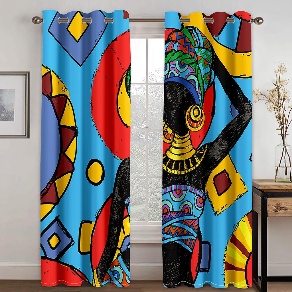 Floral Butterfly Print Drapes Grommet Curtains for Bedroom Living Room Decor with Hooks Rod Pocket