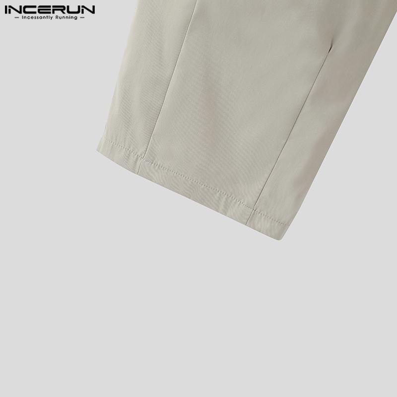 INCERUN Мужские брюки на кулиске Повседневные с эластичной талией Длинные Свободные Большого размера Брюки