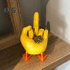 Funny Middle Finger Duck Figurine Resin Animal Figure Model Toy Statue Sculpture Desktop Decoration Ornament Festival Gift