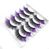 5 pairs/Tray Flexible Volume Colorful Eyelashes Long Makeup Party Lashes  Festival