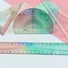 4Pcs Plastic Ruler Set Flexible Ruler Soft Bendable Ruler Foldable Ruler with Triangle Ruler Protractor Straight Ruler