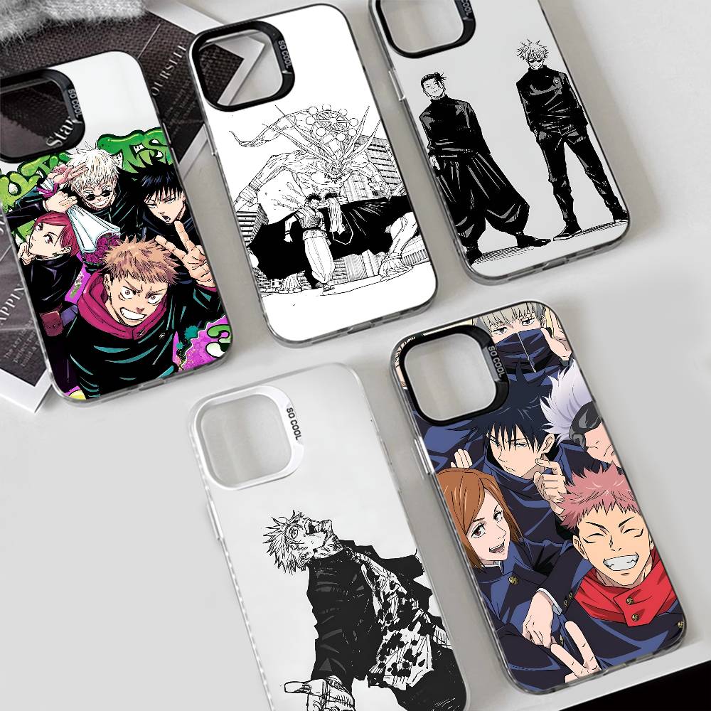 Чехол для телефона J-jujutsu kaisen для iPhone 17 17Air 16 15 14 13 12 11 Pro Max Plus Цветной Серебристый