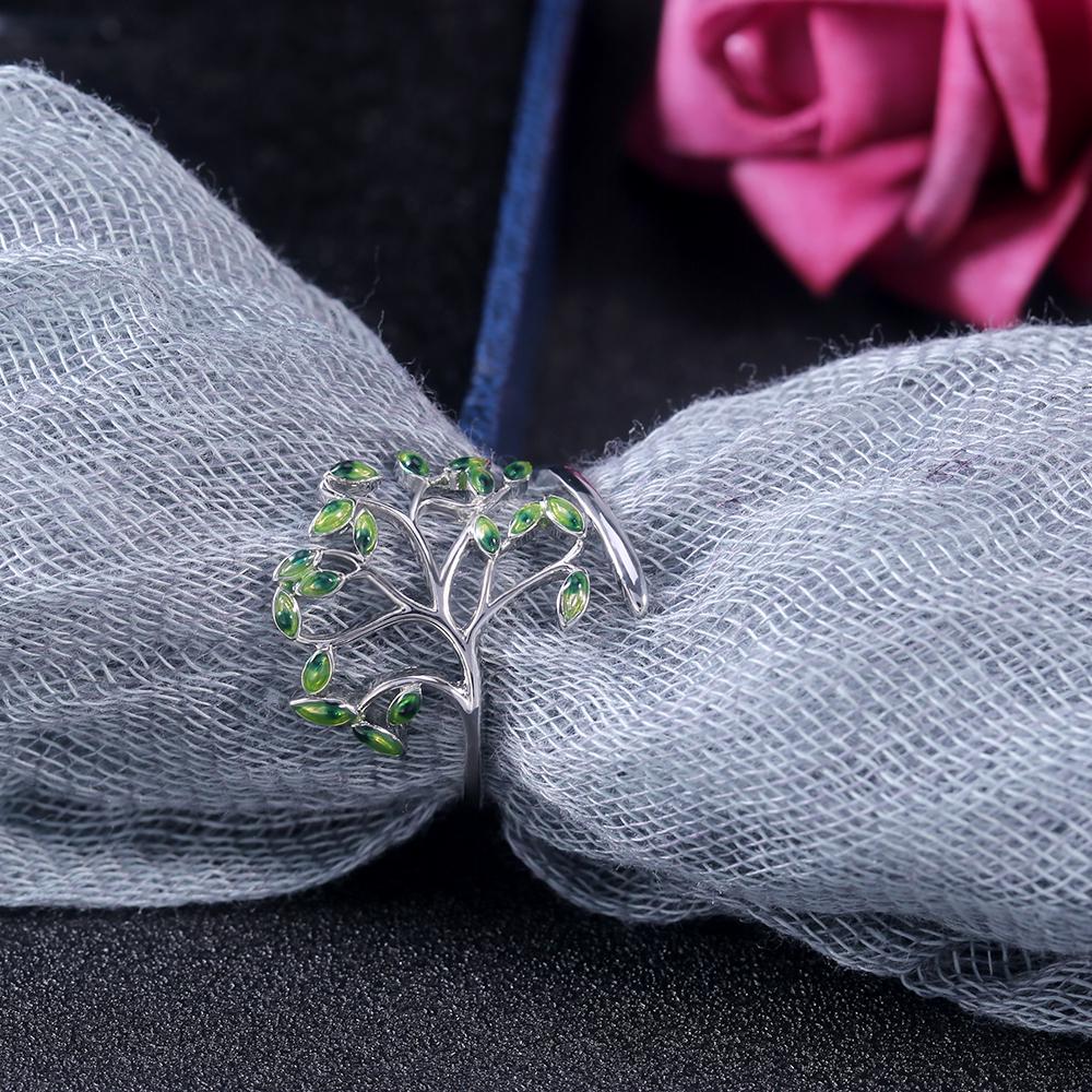 Зеленая ветка в форме дизайна модные женские кольца для званого ужина великолепные универсальные украшенные изменяемые размеры открывающиеся кольца распродажа