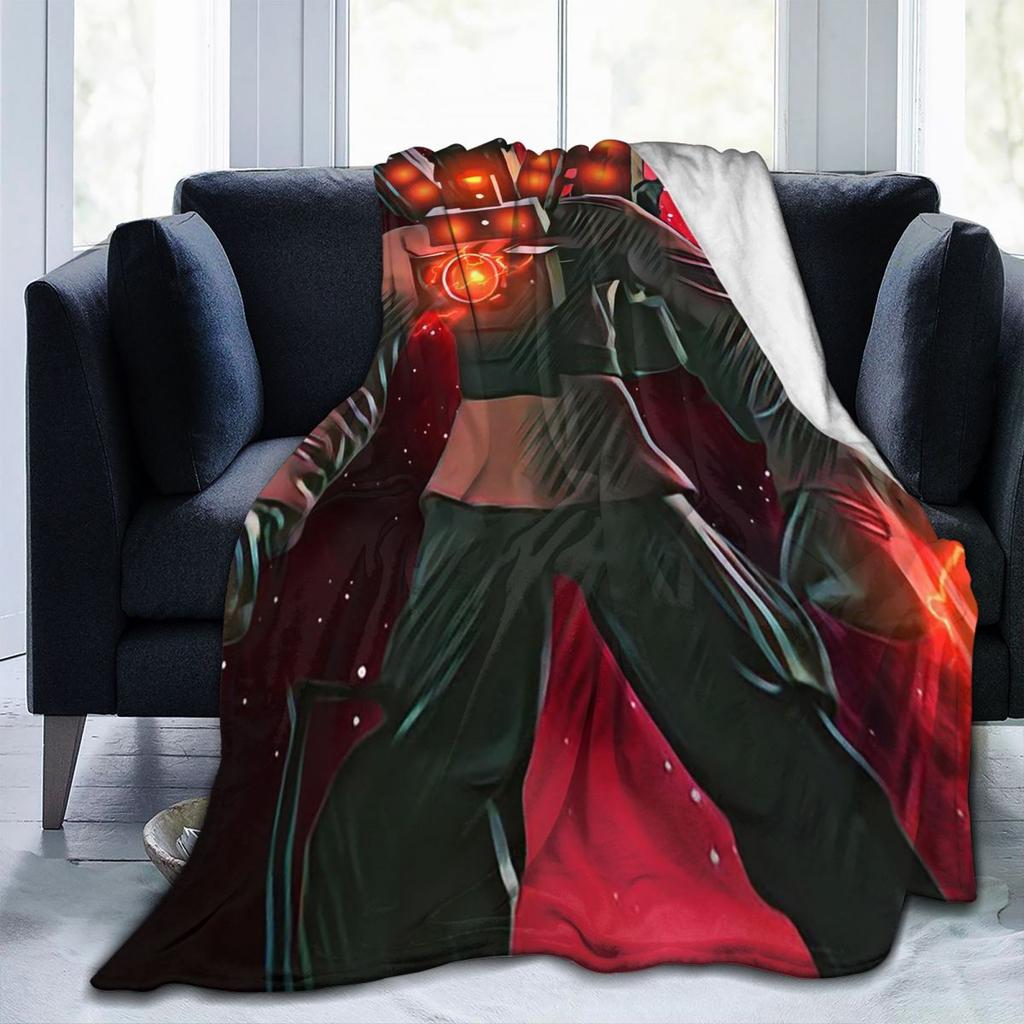 Skibidi Toilet Funny Blankets Flannel Throw Blanket Super Soft Throw Blankets for Home Bedroom Outdoor Throws Bedspread Quilt
