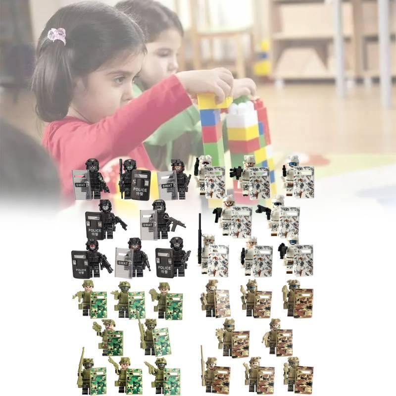 Совместимые военные фигурки, полиция, призрак, спецназ, строительные игрушки для детей