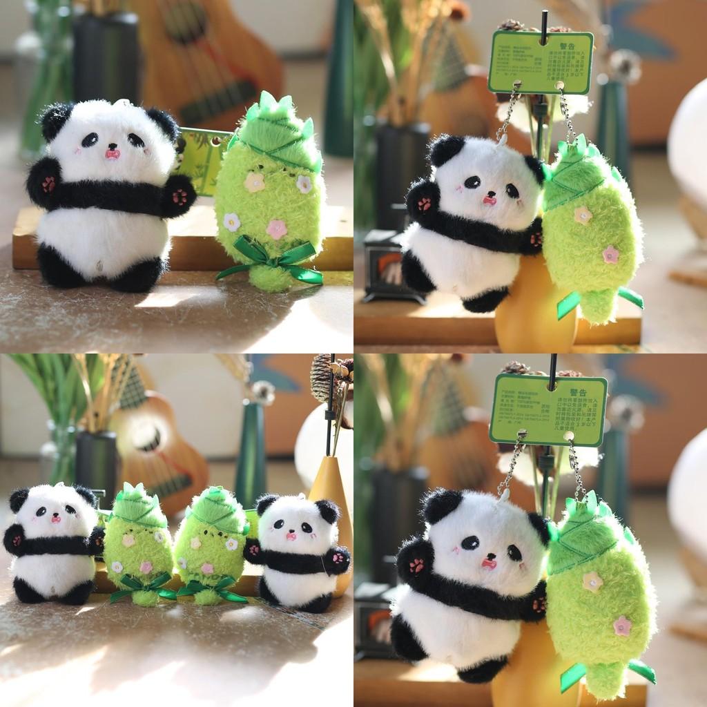 Bamboo Panda Plush Keychain Ultra Soft Stuffed Animal Backpack Charm Gift For Kids