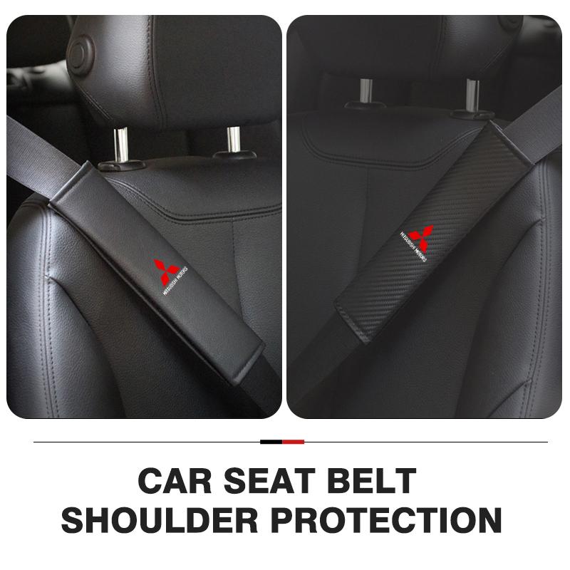 For Mitsubishi 1/2PCS Car Seat Belt Covers Shoulder Cushion Protector Pad Outlander Lancer Eclipse Mirage Xpander Attrage