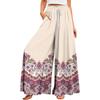 Women's Summer Wide Leg Pants High Waisted Flowing Pockets Fashion Casual Casual Bohemian Printed Beach Pants