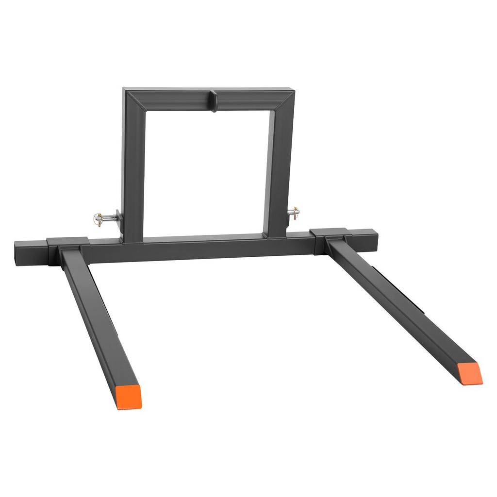 3 Point Hitch Pallet Forks, 680 kg Clamp on Pallet Forks, 128 cm Total Length Heavy-Duty Tractor Fork with 73.5-117 cm Adjustable Fork Width, Quick