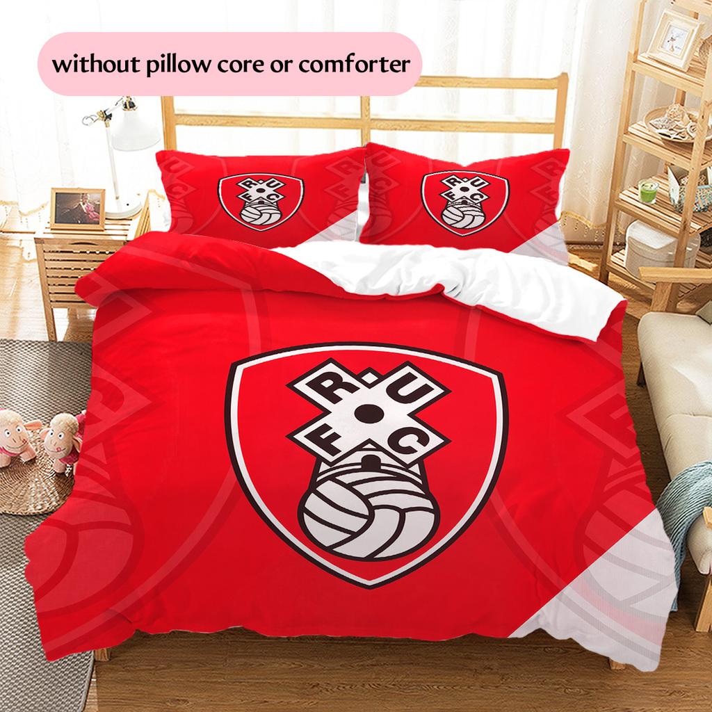 Rotherham United F.C. Pattern Bedding Quilt Set Home Decoration Gift (1 * duvet cover + 2 * pillowcase without core)