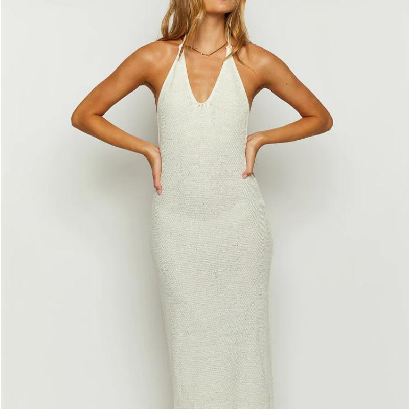 Платье-комбинезон в стиле пикантной девушки, женское сексуальное трикотажное платье с открытой спиной, длинное для женщин, вечерние платья