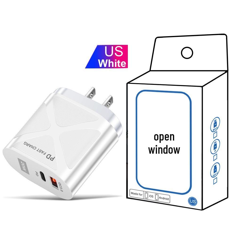 USB-адаптер для путешествий 5В/9В/12В с PD20W и QC3.0 Быстрая зарядка - Стандарт США/ЕС/Великобритании