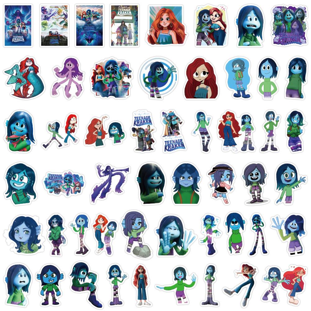 50 Новых Стикеров Руби Гиллман Кракен Сирена Дудл Чемодан Блокнот Водонепроницаемые Стикеры