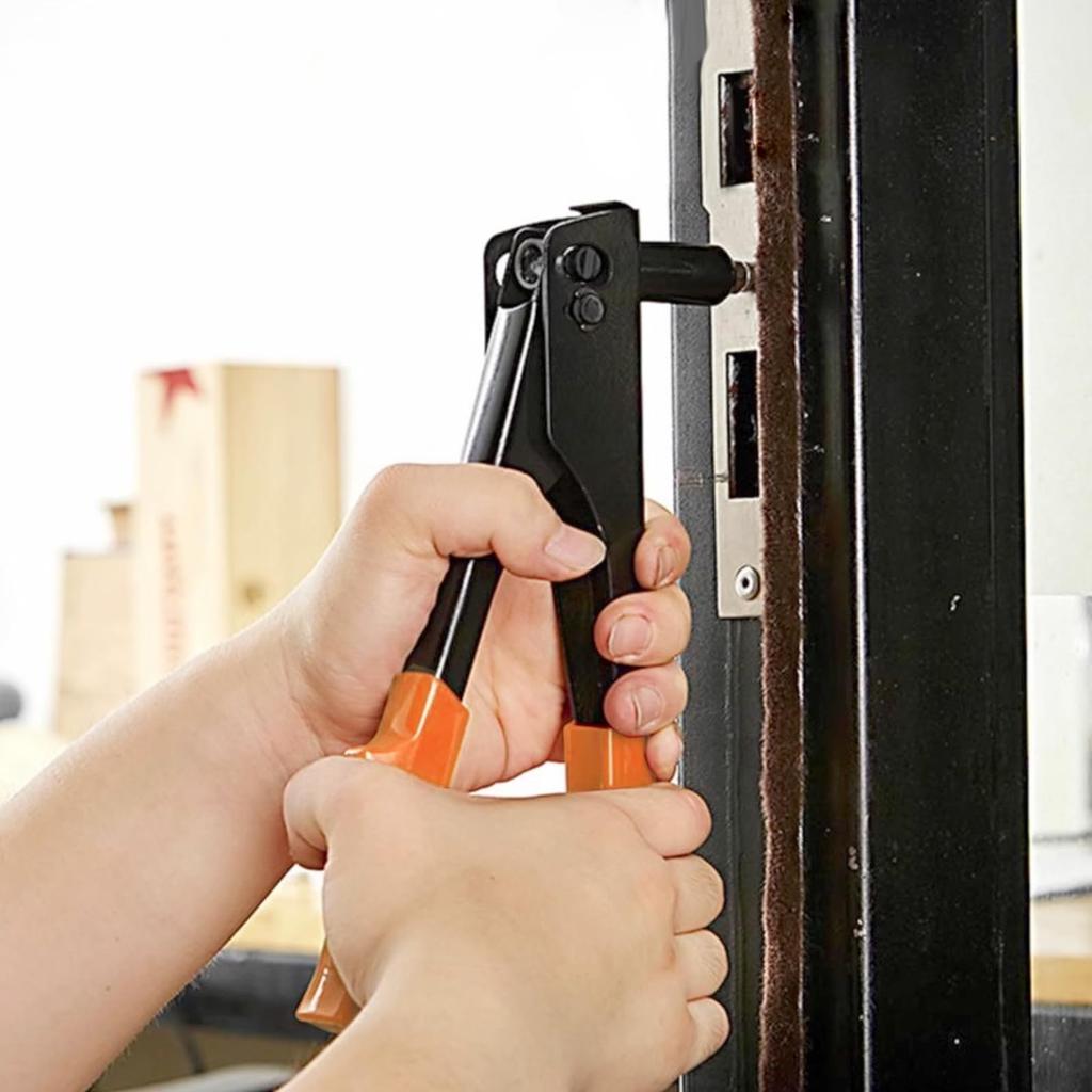 GOLD DEER Ручной заклепочник Ручной заклепочник 100 4 Сменных заклепочник Заклепочная гайка Ручной инструмент для слепой клепки Слепая заклепка Заклепочная гайка Выемка Поп-заклепка для дома