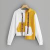 2026 New 3D Digital Printing Hooded Color Matching Short Sweater Women's Loose Fashion Trend Jacket Long Sleeve Top