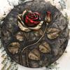 Valentine's Day Roses Round Wooden Sign Bedroom Ornaments Living Room and Home Decoration Pendant, Bar, Cafe Window&Wall, Holiday Gift for Friends