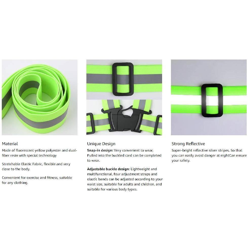 Highlight Reflective Straps Night Work Security Running Cycling Safety Reflective Adjustable Vest High Visibility Reflective