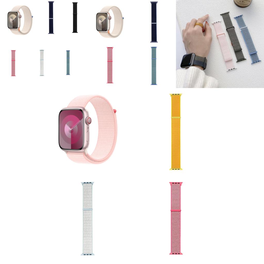 Нейлоновый спортивный ремешок Apple Watch с многоразовой застежкой-липучкой для спорта и повседневного ношения