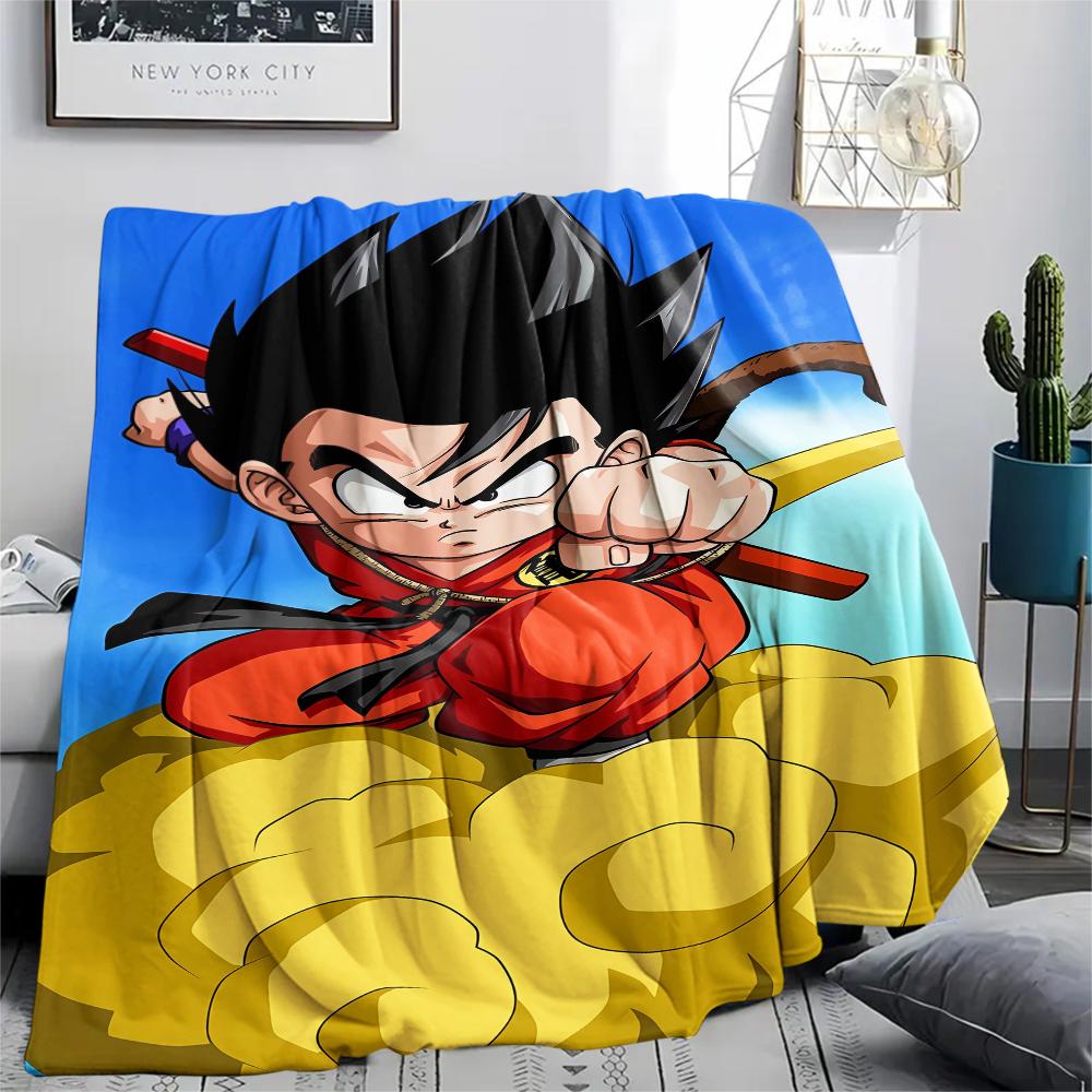 Фланелевое одеяло с принтом персонажей Dragon Ball, Высококачественное, Удобное для всех сезонов, Декор для дома, Тепло и уют, Идеально для рождественских подарков
