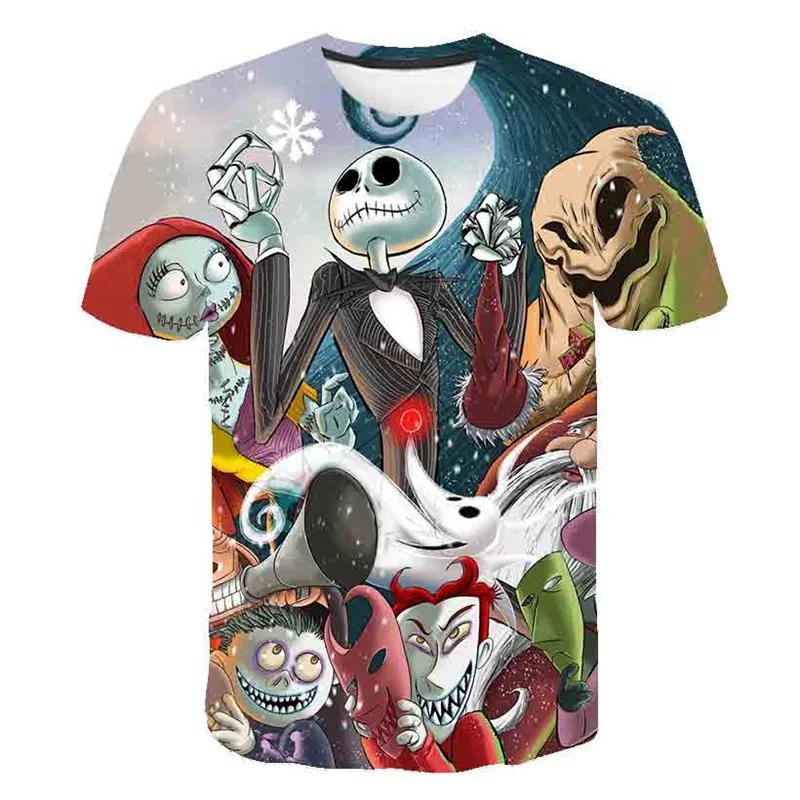 Halloween Skull Graphic Men's T-shirts Harajuku Hip Hop Streetwear Short Sleeve Loose Top