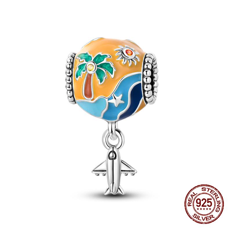 925 Sterling Silver Butterfly Tulip Iris Flower Charms Beads Fit 925 Original Bracelets Fine DIY Valentine Jewelry Gifts