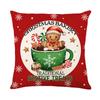 Christmas Pillow Cover Cartoon Gingerbread Doll Printed Linen Sofa Cushion Cover Living Room Bedroom Pillow Cover