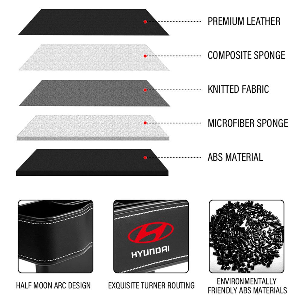 Car Seat Crevice Storage Organizing Boxs Auto Decoration Accessories For Hyundai Tucson KONA GDI Creta Veloster Accent N Line KK6