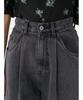 FRAY I.D. Women's High-Waisted Wide Denim Pants FWFP231084, Black