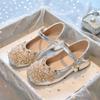 2026 New Girls' High Heel Princess Shoes Spring and Autumn Children's Leather Shoes with Square Head Single Shoes