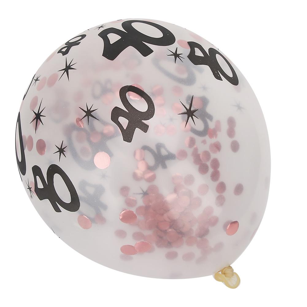 10Pcs Latex Transparent Balloon with Nnumber 40 Pattern for Birthday Party Wedding Anniversary Decorate